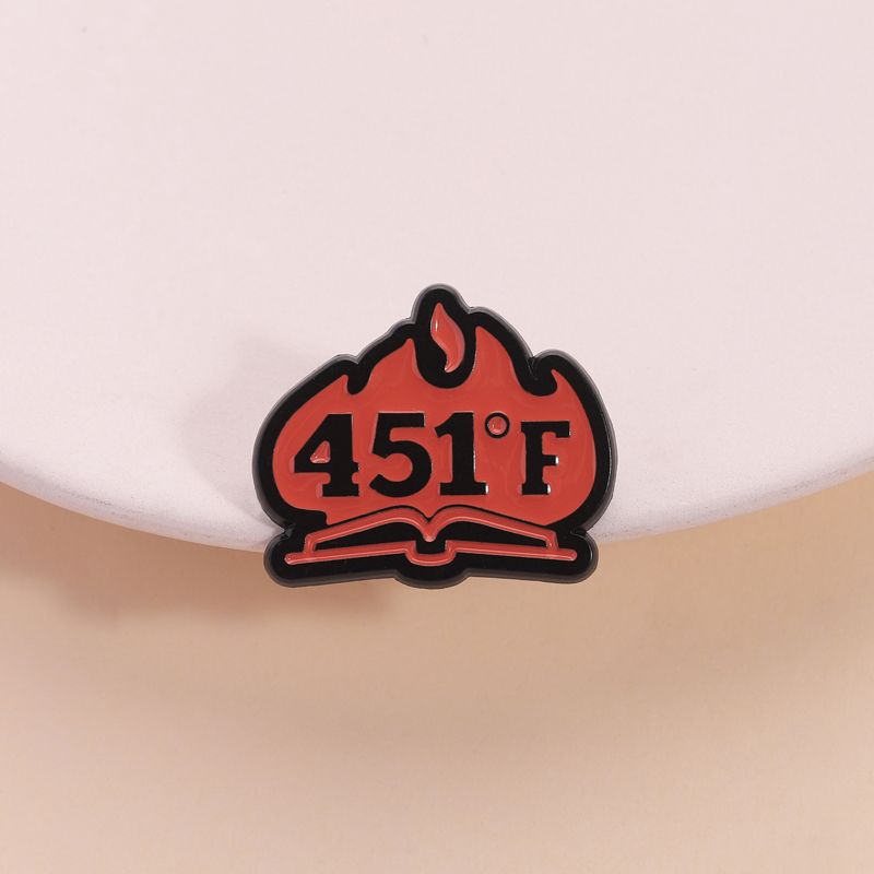 Science Buddies - Fahrenheit 451 Book Enamel Pin Science