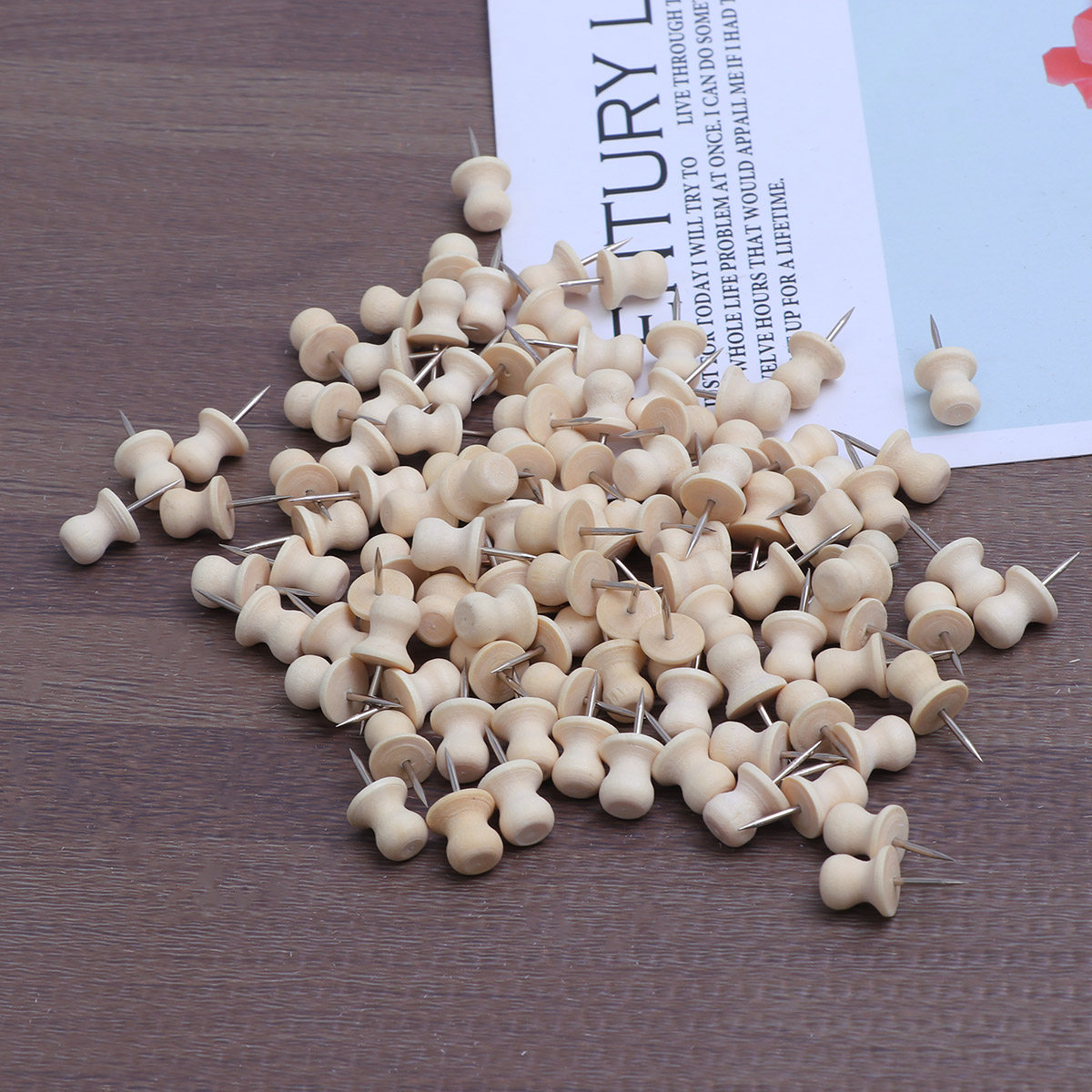 Star Map Poster - 100Pcs Wood Pushpin Star Thumbtacks Decorative