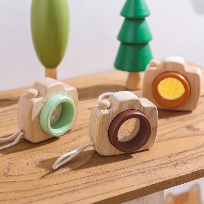 Science Toys - Wooden Magnifying Glass Mini Camera-Shaped Easy