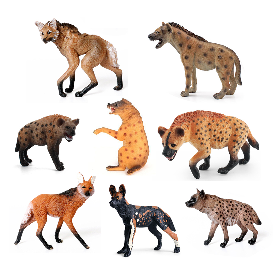 Science Toys - Realistic Plastic Wildlife Hyena,Maned Wolf,African Wild