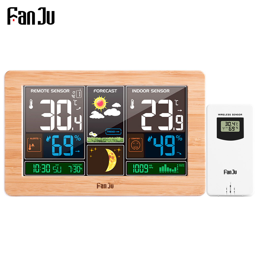 Weather Station Indoor - FanJu FJ3378 Digital Alarm Clock Wall