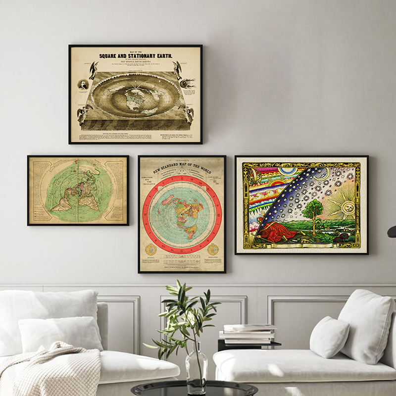 Star Map Poster - New Standard World Map Print Flat
