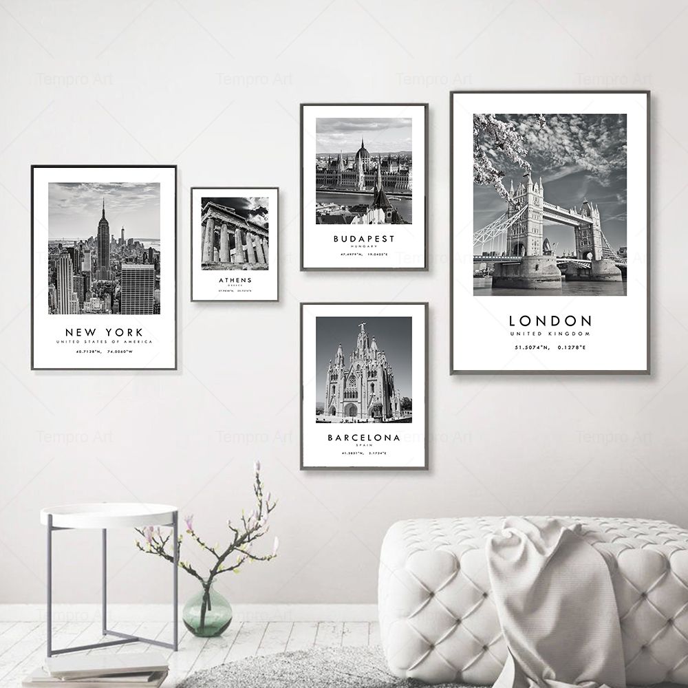 Black White City Travel Photog - Star Map Poster recension och pris