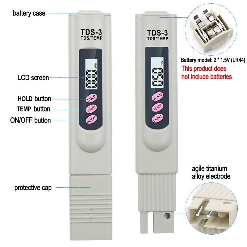 1/3 Pcs Portable LCD Digital T - Water Testing Kit recension och pris