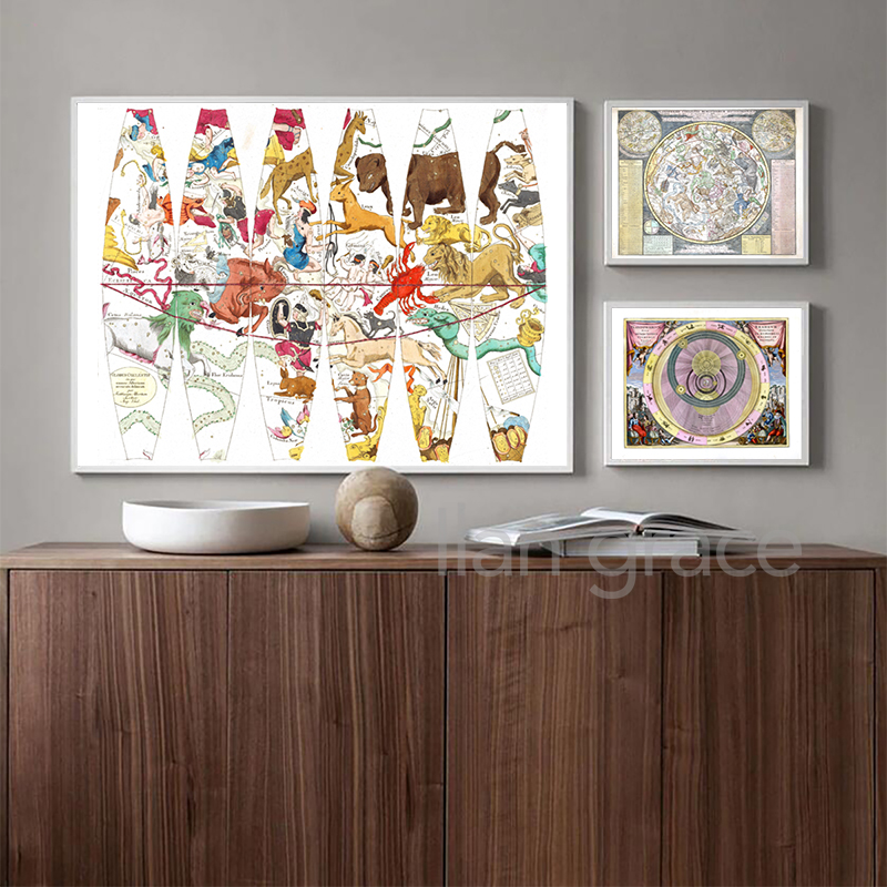 Vintage Astrological Star Char - Star Map Poster recension och pris