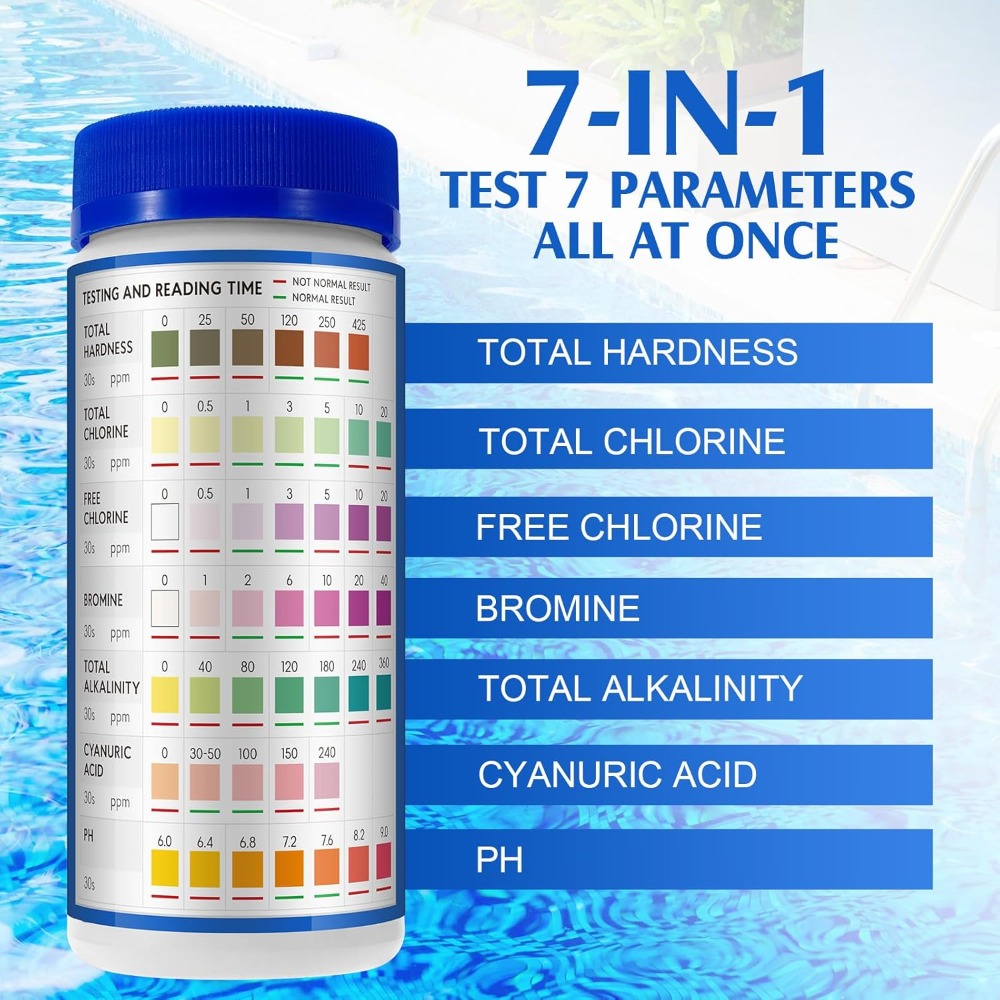7-in-1 Pool Test Strips 150 Pc - Water Testing Kit recension och pris