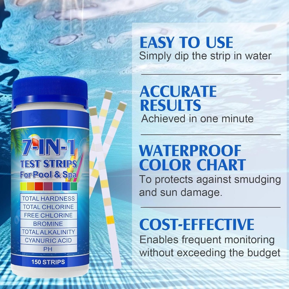 7-in-1 Pool Test Strips 150 Pc - Water Testing Kit recension och pris