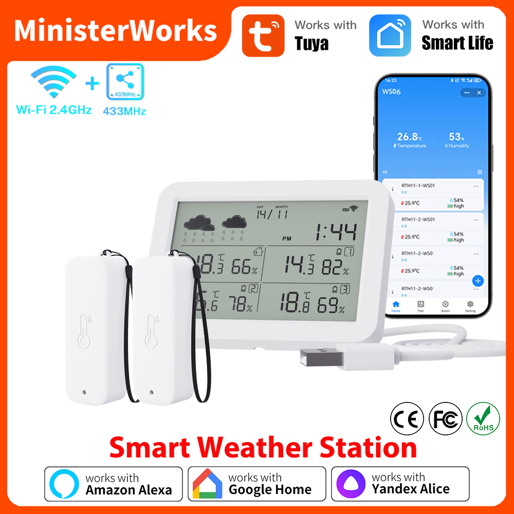 Tuya WiFi Weather Station RF43 - Weather Station Indoor recension och pris