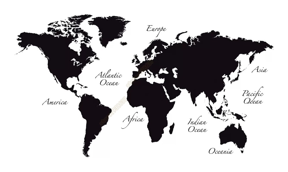 Large World Map Vinyl Wall Dec - Star Map Poster recension och pris