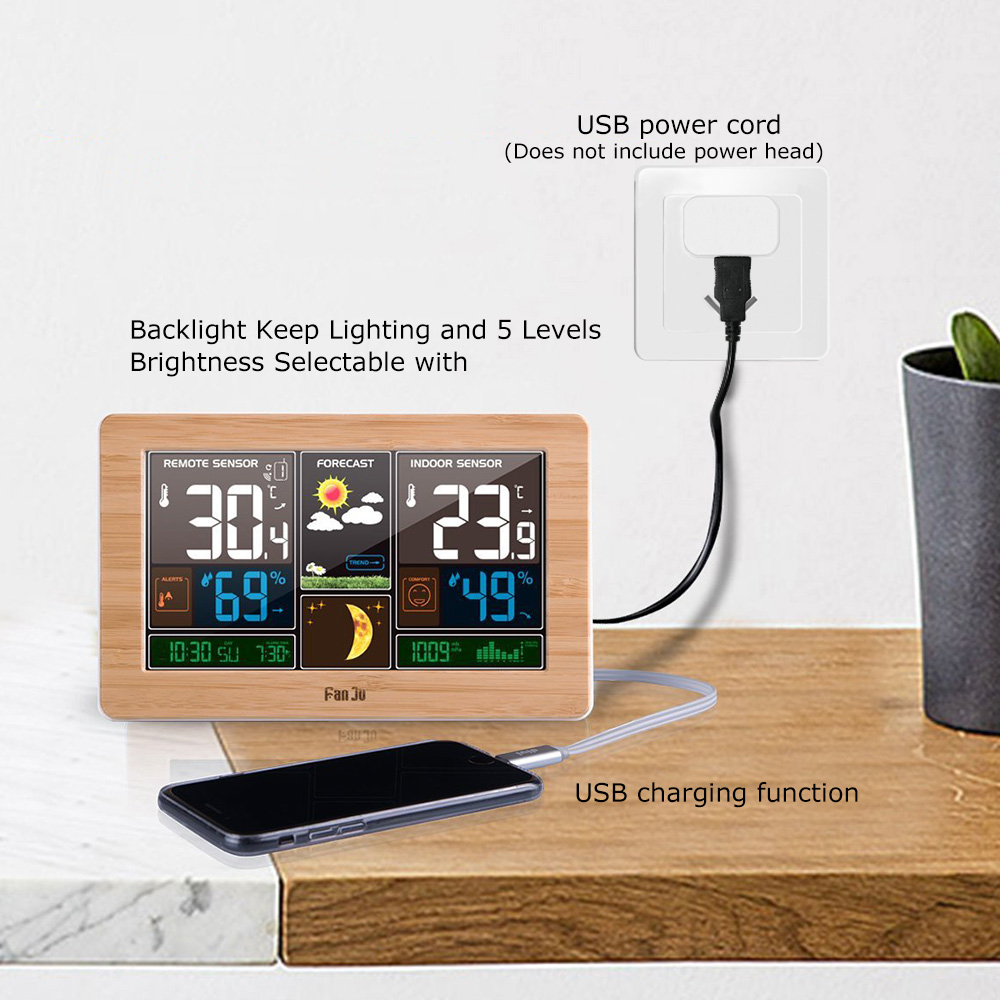 FanJu FJ3378 Digital Alarm Clo - Weather Station Indoor recension och pris
