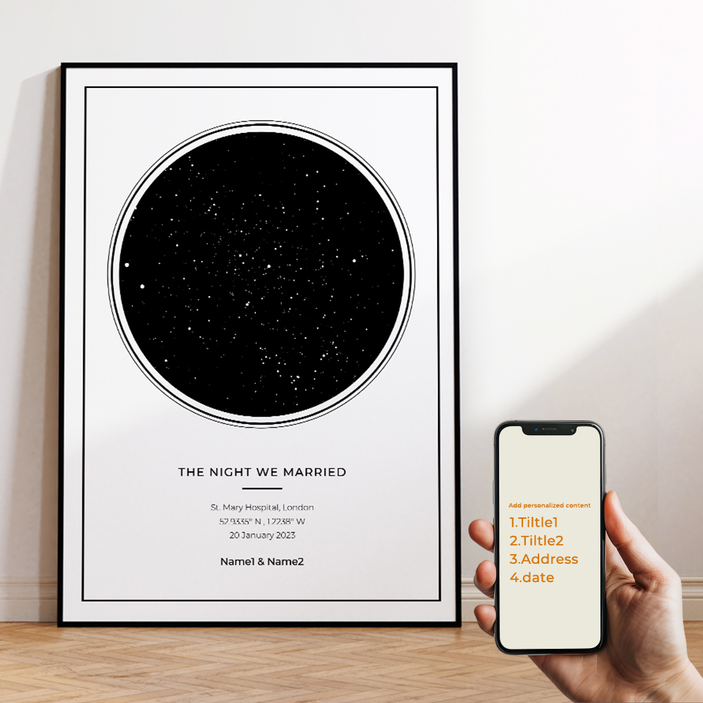 Modern Custom Personalized Nig - Star Map Poster recension och pris